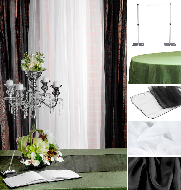 Willow Black White Guestbook Table Collage