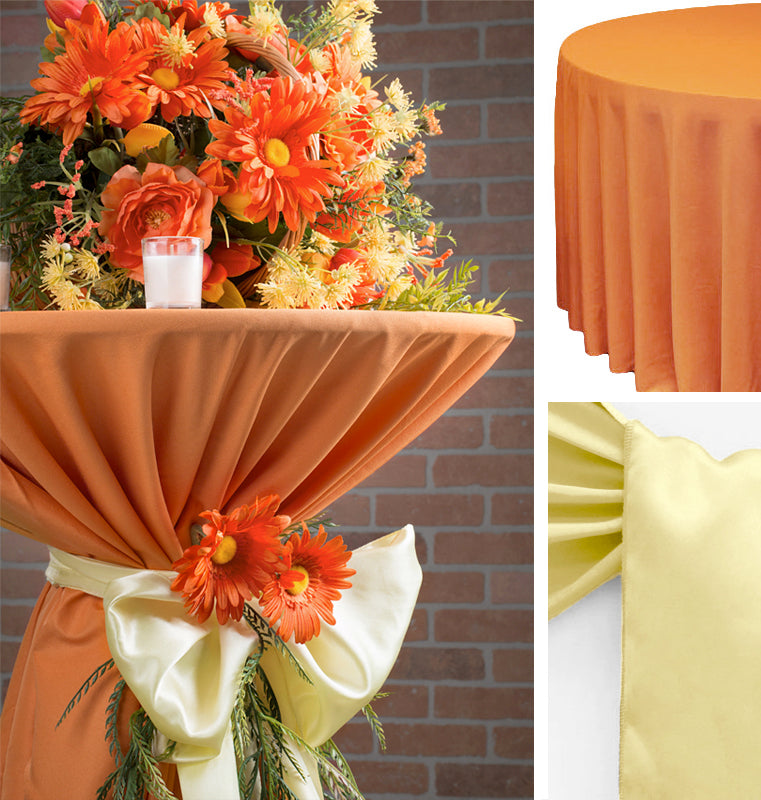 orange highboy table decor