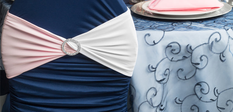 pink napkin navy blue tablecloth wedding linens