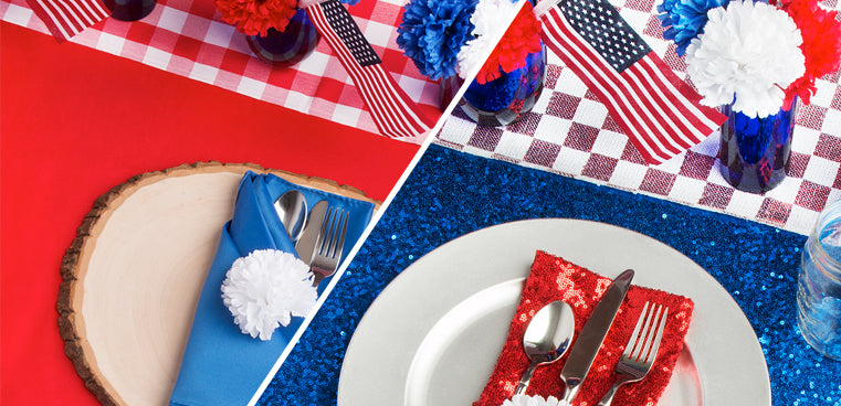 fourth of july bright tablecloth party tablescape red white and blue