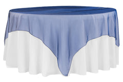 Organza 90"x90" Square Table Overlay - Navy Blue