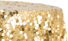 Large Payette Sequin Round 120" Tablecloth - Gold