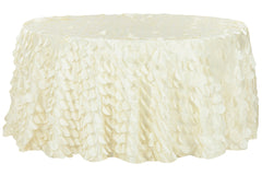 Petal Circle Taffeta Round 120" Tablecloth - Ivory