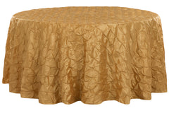 120" Pinchwheel Round Tablecloth - Gold Antique