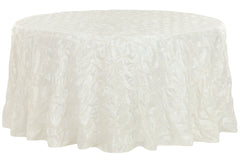 120" Pinchwheel Round Tablecloth - Ivory