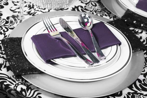 Plum, Black, White Sweetheart Table with Glitz and Chair Coverings
