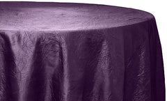 Crushed Taffeta 120" Round Tablecloth - Plum/Eggplant