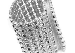 Rhinestone Velcro Sash Clip / Napkin Ring – Silver