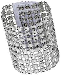 Rhinestone Velcro Sash Clip / Napkin Ring – Silver