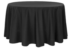 Polyester 120" Round Tablecloth - Black
