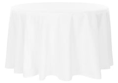 Polyester 120" Round Tablecloth - White
