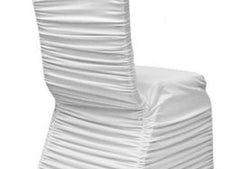 Ruched Fashion Spandex Banquet Chair Cover – White