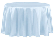 Satin 120″ Round Tablecloth – Baby Blue