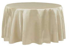 Satin 120" Round Tablecloth - Champagne