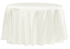 Satin 120" Round Tablecloth - Ivory