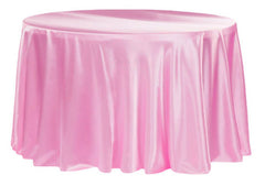 Satin 108″ Round Tablecloth – Medium Pink