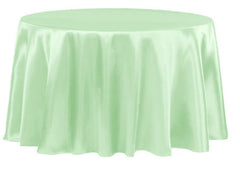 Satin 120″ Round Tablecloth – Mint Green