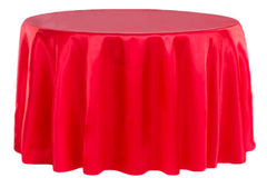 Satin 108″ Round Tablecloth – Red