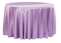 Satin 108″ Round Tablecloth – Victorian Lilac