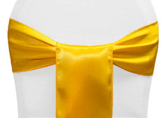 Standard Satin Chair Sash – Canary Yellow (Bright Yellow)