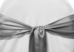 Standard Satin Chair Sash – Silver