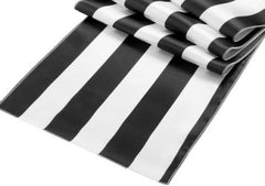 Stripe Satin Table Runner – Black & White