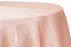 Satin 120" Round Tablecloth - Blush/Rose Gold