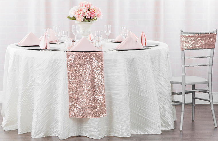 blush sequin tablecloth