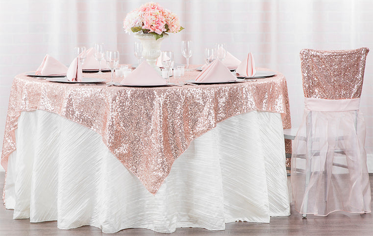 blush sequin tablecloth