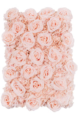 Silk Roses/Hydrangeas Flower Wall Backdrop Panel - Light Pink