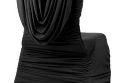 Swag Back Ruched Spandex Banquet Chair Cover – Black