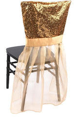 Gold Sparkle Glitz Sequin Chiavari Chair Slip Cover