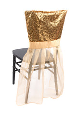 Sparkle Glitz Sequin Chiavari Chair Slip Cover - Gold