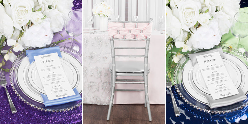 Spring Wedding Color Ideas inlcuding navy, purple, and light pink