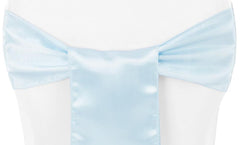 Standard Satin Chair Sash – Baby Blue