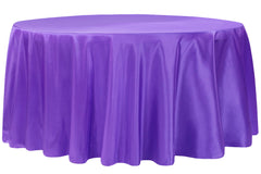 Taffeta Tablecloth 120" Round - Purple