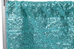 Glitz Sequin 8ft H x 52" W Drape/Backdrop panel - Turquoise