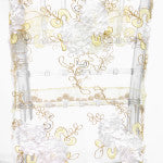 Vintage Veil Chiavari Chair Full Back Cover - Ivory/Gold