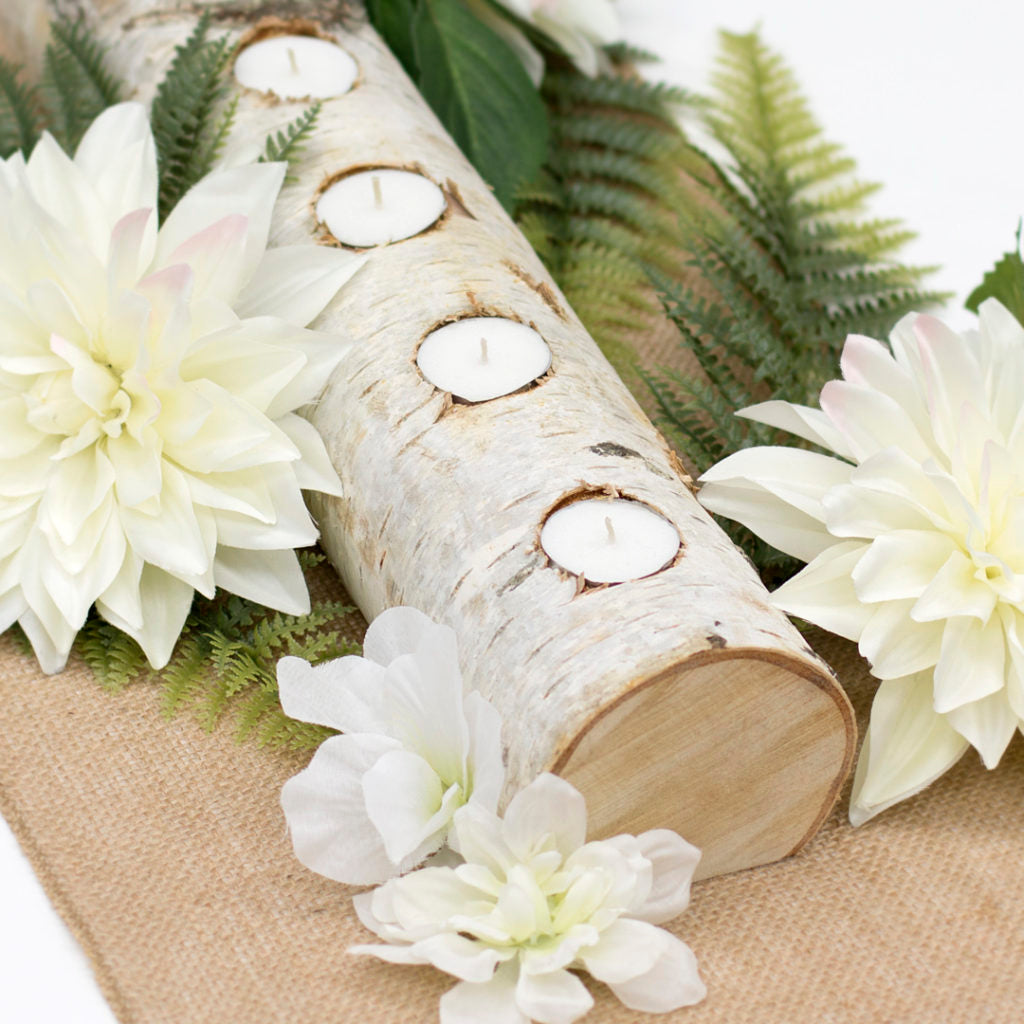 birch wood centerpiece