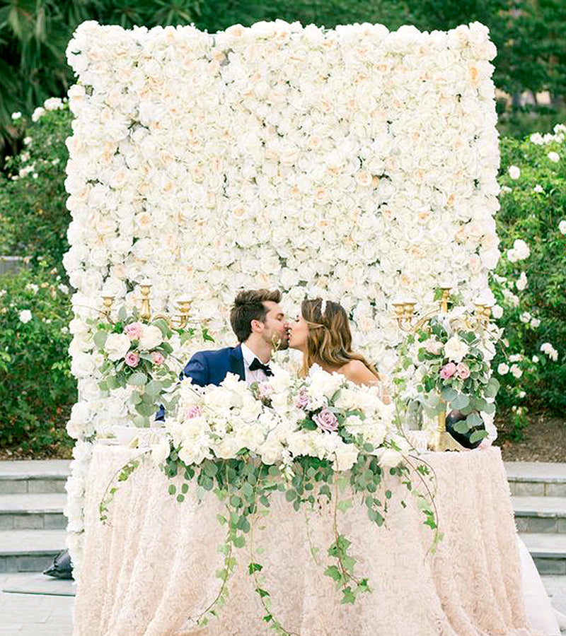 wedding decor trends floral sweetheart table