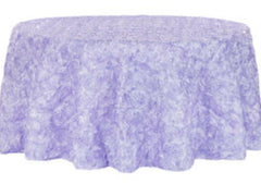 Wedding Rosette SATIN 120″ Round Tablecloth – Lavender