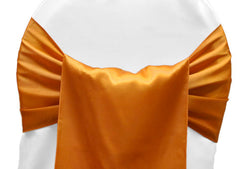 Wide Satin Chair Sash – Burnt Orange