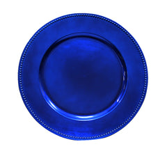 Beaded Round 13" Charger Plates - Royal Blue