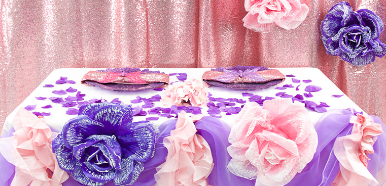 Pink and Purple Table Decor