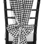  Black and White Houndstooth Satin Chair Cover