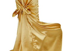 Universal Satin Self Tie Chair Cover – Bright Gold