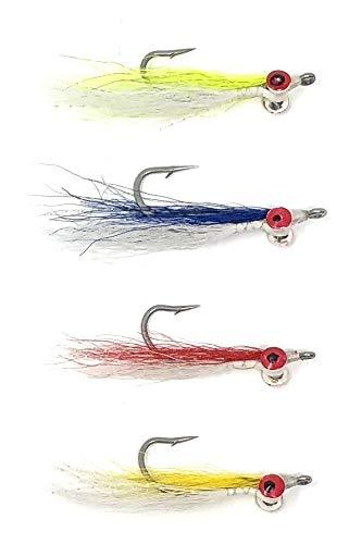 Clouser Minnow - 3 Size Assortment in 1/0, 2, and 4 - 4 Colors - 24 Total  Flies