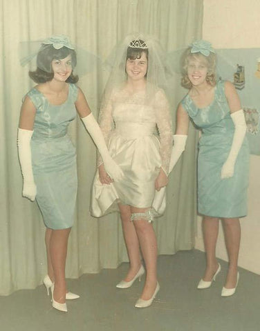 1960s photo dress with bridesmaid