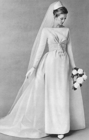 1960s wedding dress - pillbox hat