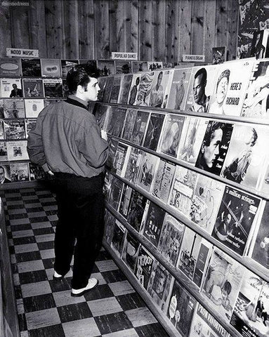 Elvis record shopping